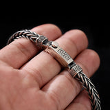 Retro Chinese Style Silver Bracelet with Hemp Rope Design