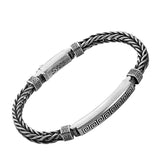 Retro Chinese Style Silver Bracelet with Hemp Rope Design