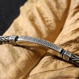 Retro Chinese Style Silver Bracelet, Casual All-Match Men's Jewelry