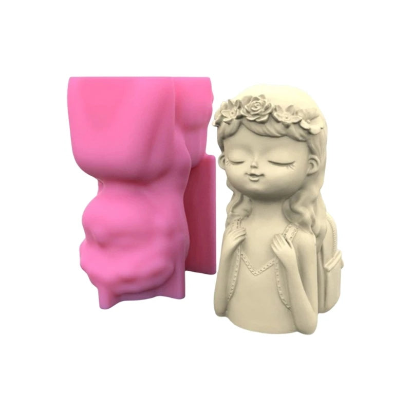Concrete Silicone Pot Mold DIY Flowerpot Clay Cement Plaster Mould