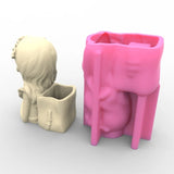 Backpack Girl Silicone Pot Mold for Succulents and Flowers
