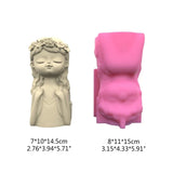 Concrete Silicone Pot Mold DIY Flowerpot Clay Cement Plaster Mould