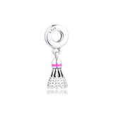 Badminton Dangle Charm Sterling Silver Jewelry Fits Bracelets Bead