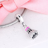 Badminton Dangle Charm Sterling Silver Jewelry Fits Bracelets Bead