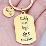 Dog Tag Keychain Daddy To An Angel Miscarriage Date Name Loss of Child