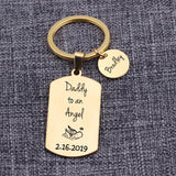 Dog Tag Keychain Daddy To An Angel Miscarriage Date Name Loss of Child