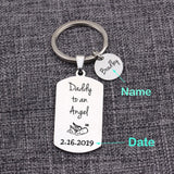 Dog Tag Keychain Daddy To An Angel Miscarriage Date Name Loss of Child