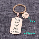 Dog Tag Keychain Daddy To An Angel Miscarriage Date Name Loss of Child