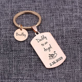 Dog Tag Keychain Daddy To An Angel Miscarriage Date Name Loss of Child
