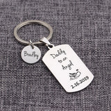 Dog Tag Keychain Daddy To An Angel Miscarriage Date Name Loss of Child