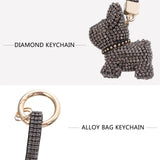 Christmas Puppy Keychain Rhinestone Keychains Bag Pendant Gift for Girls