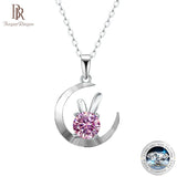 1.0CT Moissanite Diamond Rabbit Pendant Necklace