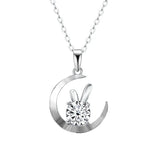 1.0CT Moissanite Diamond Rabbit Pendant Necklace