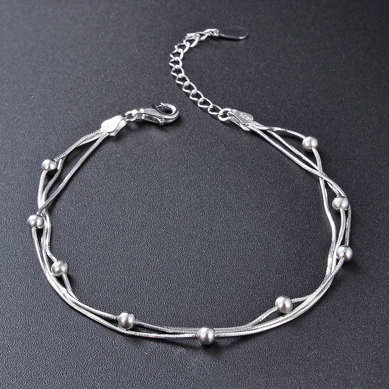 925 Sterling Silver Bracelet for Women Bohemia Fine Jewelry