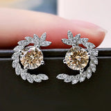 Champagne Gemstone Diamond Stud Earrings