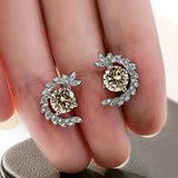 Champagne Gemstone Diamond Stud Earrings