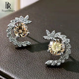 Champagne Gemstone Diamond Stud Earrings