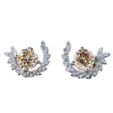 Champagne Gemstone Diamond Stud Earrings