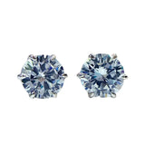 925 Silver Diamond Stud Earrings Wedding Anniversary Jewelry