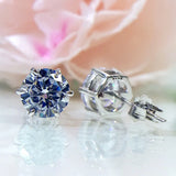 925 Silver Diamond Stud Earrings Wedding Anniversary Jewelry