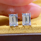 Vintage Diamond Stud Earrings 925 Sterling Silver Wedding Anniversary Jewelry