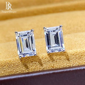 Vintage Diamond Stud Earrings 925 Sterling Silver Wedding Anniversary Jewelry