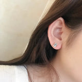 Vintage Diamond Stud Earrings 925 Sterling Silver Wedding Anniversary Jewelry