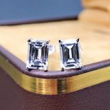 Vintage Diamond Stud Earrings 925 Sterling Silver Wedding Anniversary Jewelry