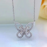 925 Silver Butterfly Pendant Necklace Gemstone Wedding Anniversary Jewelry
