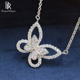 925 Silver Butterfly Pendant Necklace Gemstone Wedding Anniversary Jewelry
