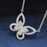 925 Silver Butterfly Pendant Necklace Gemstone Wedding Anniversary Jewelry