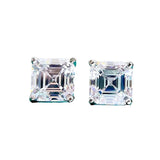 925 Silver Stud Earrings 7mm Square Gemstone Wedding Jewelry