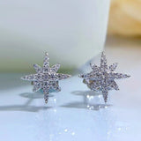 925 Silver Star Stud Earrings Bridal Jewelry
