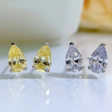 925 Silver Stud Earrings Vintage Water Drop Gemstone Wedding Anniversary