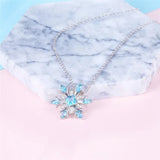 Snowflake Necklace Silver Jewelry Gemstones Christmas Gift