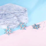 Snowflake Necklace Silver Jewelry Gemstones Christmas Gift