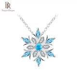 Snowflake Necklace Silver Jewelry Gemstones Christmas Gift