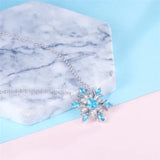 Snowflake Necklace Silver Jewelry Gemstones Christmas Gift