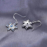 Aquamarine Snowflake Ear Drops Gemstones Party Earrings for Women