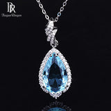 Water Drop Gemstone Pendant Necklace for Women