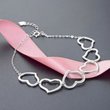 Hollow Heart Bracelet Sterling Silver 925 Jewelry Anniversary Girl