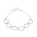 Hollow Heart Bracelet Sterling Silver 925 Jewelry Anniversary Girl