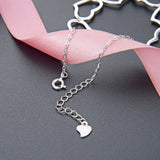 Hollow Heart Bracelet Sterling Silver 925 Jewelry Anniversary Girl