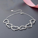 Hollow Heart Bracelet Sterling Silver 925 Jewelry Anniversary Girl