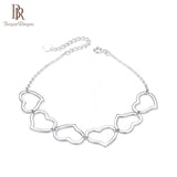 Hollow Heart Bracelet Sterling Silver 925 Jewelry Anniversary Girl