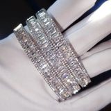 Baguette cut Diamond Bangle 925 Sterling Silver Party Engagement Bracelet