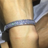 Baguette cut Diamond Bangle 925 Sterling Silver Party Engagement Bracelet