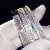 Baguette cut Diamond Bangle 925 Sterling Silver Party Engagement Bracelet