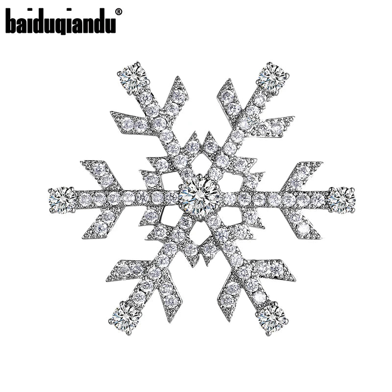 Snowflake Brooch Pins for Women Dress Coat Jewelry