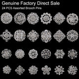 Baiduqiandu Crystal Flower Brooches for Wedding